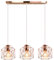 iDEGU 3-flammig Hängelampe Vintage Lampe im Industrie Design Sechseckiger Käfig-Lampenschirm aus Metall E27 Deckenleuchte Retro Pendelleuchte für Esszimmer, Schlafzimmer, Küche (Balken, Roségold)