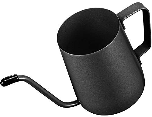 POEFT 350ML Soporte de montaje de acero inoxidable Perforadora manual Olla de café Goteo Cuello de cisne Boquilla Tetera de café de boca larga Tetera