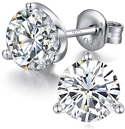 Ohrstecker Silber 925 Herren Ohrringe Silber Diamant Ohrstecker Herren Nickelfrei Ohrringe Männer Weißgold