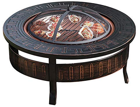 Feuerstellen Holzofengrill Im Freien, Schmiedeeiserne Gartendekoration, Außenheizung, Mit Funken-Siebabdeckung (Color : Style 2)