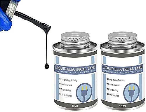 Nihexo Liquid Insulating Rubber Coat, Liquid Insulation Electrical Tape, High Temperature Resistant Flame Retardant Glue, Black Liquid Electrical Tape (2PCS)