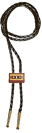 Cap-sac Retro-Bolo-Krawatte für 80er/90er-Outfits | Metallischer Vintage-Schmuck (Kassette)