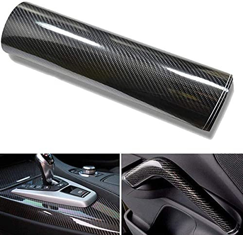 Qiwenr 6D Carbon Folie Auto Matt schwarz, 150 cm x 30 cm Vinyl Selbstklebend Carbonfolie für Auto und Motorrad DIY, Innen/Außen, Effekt Autoaufkleber Autofolie