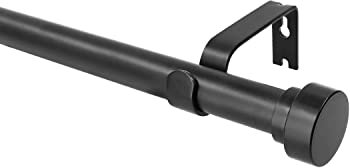 Qlfyuu Gardinenstangen mit Endstücken, 110–210 cm Gardinenstange für Fenster, verstellbare Gardinenstange, modernes Design, Gardinenstange, Badezimmer, Schlafzimmer (M)