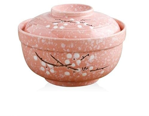 Ecoodisk Japanische kreative handbemalte Keramikschalen mit Suppenlöffel, 27,5 Unzen Ramen-Schalen/Suppenschalen, Wärmekonservierungsfunktion und für Mikrowellenofen geeignet, und Spülmaschinen