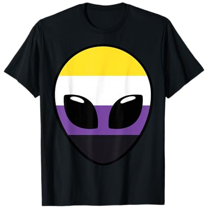 Nicht binäre Flagge Alien T-Shirt
