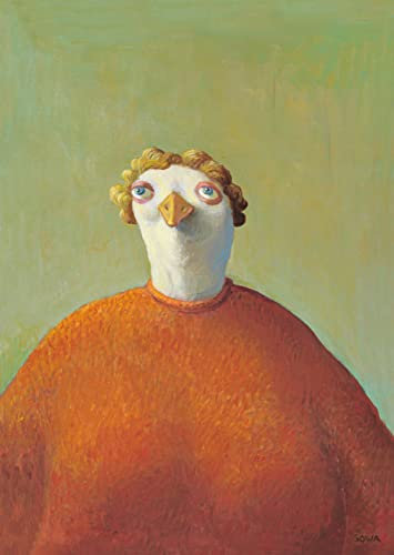 Inkognito Postkarte | Anlass: ''Kunst'', Motiv: Gans ''Tante Lisa'' | Künstler: Michael Sowa | Art-Nr.: 5374 | vom Berliner Verlag