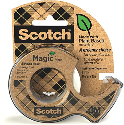 Scotch Magic Tape Greener Choice 19 mm x 15 m mit recyceltem Spender