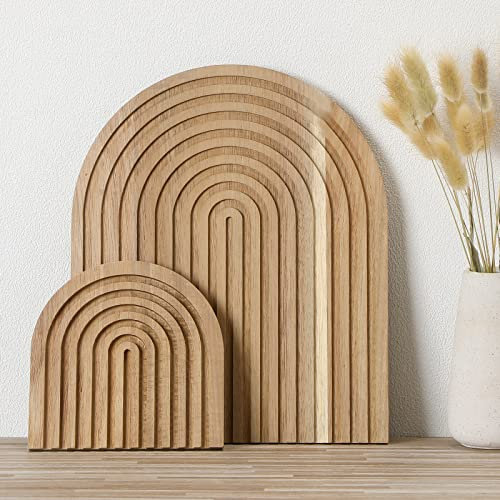 Lot de 2 planches à découper décoratives en bois arc-en-ciel, décoration de cuisine, plateaux de service, blocs à découper pour maison, cuisine, ferme, décoration murale, étagère murale, cheminée