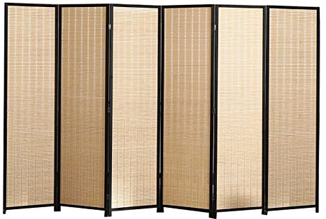 Raumteiler Trennwand, Paravent Raumtrenner Outdoor Sichtschutz und Paneele for Patio Freistehend, Faltbarer Schwerlast-Raumteiler, Handgeflochtene Bambus Raumtrenner (Color : 6 Panels, Size : 180cm/