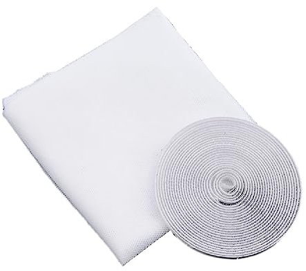 1 Pezzi Zanzariera per Finestra, Con 1 Rotoli di Nastro Autoadesivo, Zanzariera Adesiva Regolabile, Protezione Anti-Insetti Zanzariera a Rete, 1,5 m x 1,3 m, Per Antizanzare (Bianco)