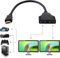 Câble Adaptateur Répartiteur HDMI, Câble Adaptateur Répartiteur HDMI 1080P Mâle vers Double HDMI Femelle 1 à 2 Voies pour TV HD, LED, LCD, Prend en Charge Deux Téléviseurs en Même Temps