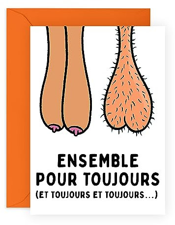 Central 23 Cartes d'anniversaire humoristique pour homme – 'ENSEMBLE POUR TOUJOURS' – Carte anniversaire de mariage coquine pour mari et femme – Humour – Carte amour pour Saint Valentin