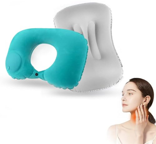 Amacoam Upgrade Aufblasbares Kissen 2 Stück Aufblasbares Camping Kissen, Ultralight Camping Reise Kissen, komprimierbar Aufblasbares Kissen ergonomisches Kissen für Camping, Outdoor, Wandern, Strand