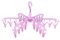 HENGBIRD Stendibiancheria piccolo, 24 coni, stendibiancheria per esterni, pieghevole, antivento, resistente, per pantaloncini, biancheria intima, piccoli oggetti (rosa)
