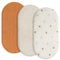 Gllquen Baby Musselin-Bettlaken, 3er-Pack, atmungsaktiv, elastisch, gemütlich, Baumwolle, Stubenwagen-Matratzenauflage für Babys, Jungen, Mädchen, passend für Sanduhren, oval, rechteckig, 83,8 x 43,2