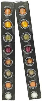 GLOSA MARINA - 2 x 8er Set BLACK EDITION Gourmet Meersalz aus Mallorca das ideale Gewürze Salz Set Geschenk (2x200g)