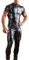 Duohropke Latex Catsuit Männer Herren Jumpsuit aus Wetlook Material Slim Fit Latex Glänzend Overall Sexy Oberteil Lack Leder Outfit Muskelshirt Party Clubwear
