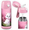 Jarlson® Trinkflasche Kinder Edelstahl CHARLI mit Strohhalm - Thermosflasche 350ml - TÜV geprüft - BPA frei - auslaufsicher - Thermo Wasserflasche für Schule, Kindergarten - Katze 2.0, 350 ml