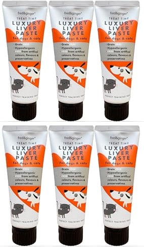 Liver Paste Tubes for Dogs and Cats 75g [Pack of 6] Grain Free, Hypoallergenic Luxury Liver Pate Ideal Training Aid, Medication Administering