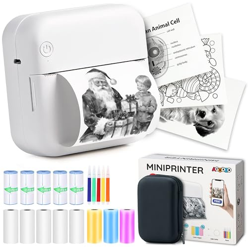 300 DPI Impresora Fotos Móvil Portátil Mini - Instant PrintPod - Impresora Térmica Portátil Sin Tinta, Impresora Etiquetas Bluetooth, Mini Impresora Fotográfica, Impresora Pegatinas de Bolsillo