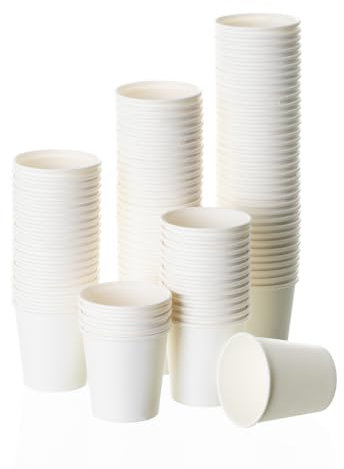 200 vasos desechables café 120 cc, 200 vasos cartón antifugas, biodegradables, compostables, reciclables, vasos cartón café, agua, infusiones, 200 vasos bebidas frías y calientes fiestas y eventos.