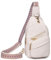 unisoul Sling Bag Damen Kleine Umhängetasche, Damen-Schultertaschen PU Leder Brusttasche Mode Crossbody-Tasche mit Breiter Gurt Handy Umhängen Diebstahlsichere Chest Bag für Outdoorsport(Weiß)
