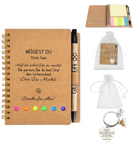 GADITIEK Abschiedsgeschenk Kollegen Jobwechsel, Inklusive Notizbuch und Schlüsselanhänger, Beste Kollegen Geschenk, Danke Abschied Kollegin Geschenk (MÖGEST DU)