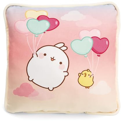 NICI Kissen MOLANG quadratisch 30x30cm bunt - Flauschiges Kuscheltierkissen für Jungen, Mädchen, Babys und Kuscheltierliebhaber, ideal für Zuhause, Kindergarten oder unterwegs - 61676