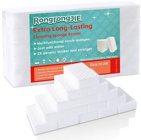RongrongJIE Spugna per la pulizia extra lunga, confezione da 10 spugne magiche in melammina, 2 spugne multifunzionali, detergente per cucina, bagno, mobili, pavimenti, ecc.