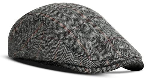 ACWOO Schiebermütze Barret Flat Cap Schirmmütze, Barett Cap Herren, Gatsby Schirmmütze Newsboy Flat Cap Baskenmütze, Kostüm Accessoires für Frühling Herbst Winter (Einstellbar)