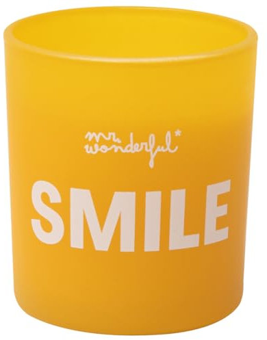 Mr. Wonderful - Bougie parfumée - Smile - Bougie en cire végétale présentée dans un contenant en verre - Parfum : bergamote