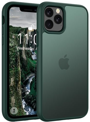 Andwing Matt Hülle für iPhone 11 Pro 5,8 Zoll, Militärstandard FallSchutz Handyhülle für iPhone 11 Pro, Mattierte Durchscheinende Rückseite Schutzhülle, Anti-Fingerabdruck Kratzfest (Grün)
