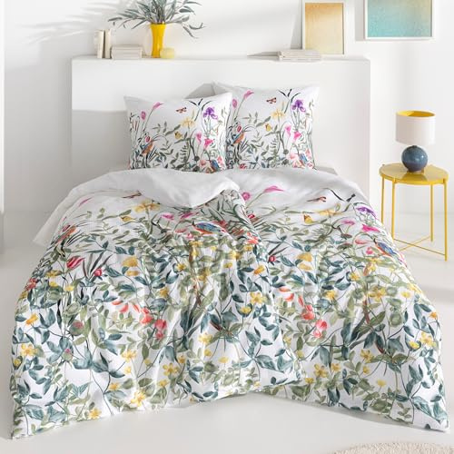 ESTELLA Seersucker Bettwäsche Set, 135x200 cm + 80x80 cm, Design 05 | 100% Baumwolle, bügelfrei, Bettgarnitur, Mit Seersucker Struktur, Deutsche Markenqualität