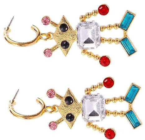 Healeved 1 Paar Kreative Retro Roboter Ohrringe Legiertem Material mit Farbigen Modisches Accessoire für Damen für Verschiedene Anlässe Wie Partys Hochzeiten Tägliches