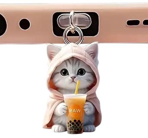 Generisch USB C Staubschutz - Handy-Ladebuchsen-Schutz mit Katzen-Anhängern,Niedliche Schutzabdeckung Schutzkappen für -Geräte