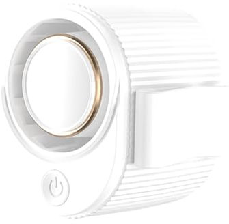 Portable Waist Fan Clip On, Mini Shirt for Belt, Hands- Wearable with 3 Speeds, Personal Outdoor Work, Hiking, Travel, Rechargeable Battery, Strong Airflow (White) Fans (White, 6x6.7cm)