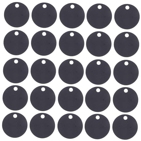 AKOOSY 200 Stück Runde Kraftpapier Ohrringkarten mit Kleine Blanko Ear Display Cards für Ohrstecker Schmuckaufbewahrung und DIY Zubehör Schwarz