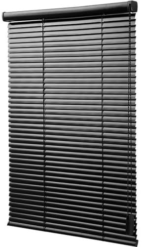 Aluminium-Metall-Jalousien, Verdunkelungsrollo, Schwarze horizontale Jalousien, Verdunkelungsrollos für Räume, UV-Schutz/wasserdicht für Zuhause, Büro, maßgefertigt, Breite x Höhe (50 cm x 8