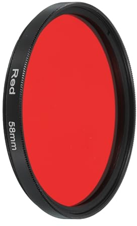 QUARKZMAN Filtre d'Objectif Filtre Rouge 58mm Intégral pour Appareil Photo, Filtre Fluorescent Rond en Résine Optique Anti-Rayures, Universel pour Objectifs Photographiques