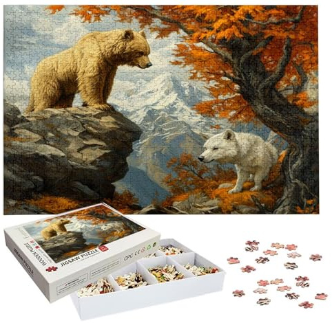 Puzzle 2000 Teile Erwachsene, Wald Puzzle 2000 Teile, Herausforderndes Rätsel, Tragen Holzpuzzle Erwachsene mit Exquisiter Verpackungsbox, Puzzlespiele für Die Ganze Familie, Wanddeko Geschenk H-380