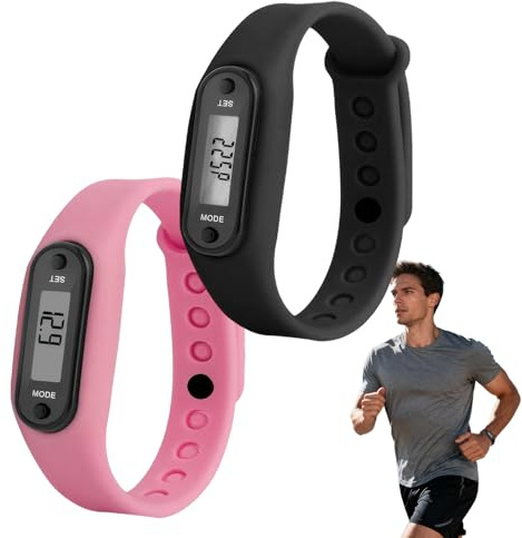 Step Counter, Pedometer Step Counter for Walking, Black and Pink Pedometers for Men Women