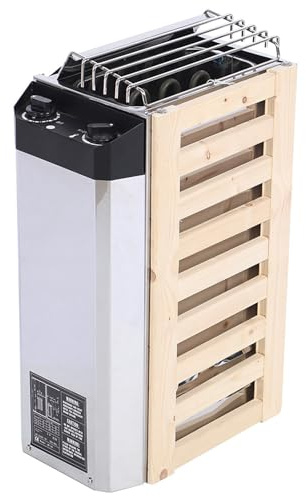 Elektrischer Saunaofen, 3 kW, interne Steuerung, Edelstahl, Abschalt- und Überhitzungsschutz für Zuhause, Hotel, Sauna, Raum, Spa, Duschbad