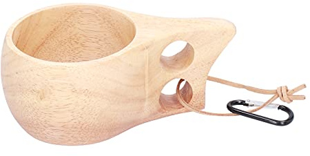 Stylebest Tasse en Bois Fabriquée à la Main, Récipient à Boire Léger pour le Camping, la Randonnée, les Activités de Plein Air, le Bois D'hévéa, 200ml (#1)