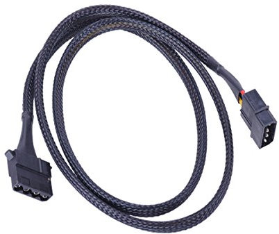 Phobya 4Pin Molex Stromverlängerung 90cm - Schwarz Kabel Lüfterkabel und Adapter