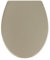 WENKO Abattant WC Modèle Samos Taupe | Abattant WC antibactérien en Duroplast avec frein de chute Easy Close | Dimensions 37,5 x 44,5 cm | Couleur taupe fixation en acier inoxydable mat