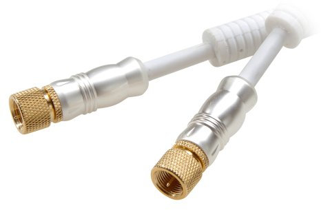 Vivanco HQ SAT Anschlusskabel F-Stecker <-> F-Stecker, 110dB, 5,0m, weiß