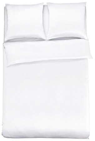 LilySilk Bettwäsche Set 3 teilig Bettwäsche Bettbezug Kissenbezug 80x80cm Seide 19 Momme Weiß 135x200cm