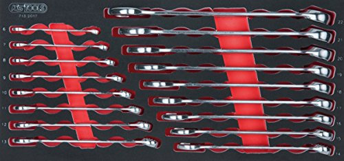 KS TOOLS - 713.2017 - Module de clés mixtes Ultimate - Module pour servante d'atelier - Mousse servante atelier 17 clés mixtes de 6 à 22 mm - Taille 1/3