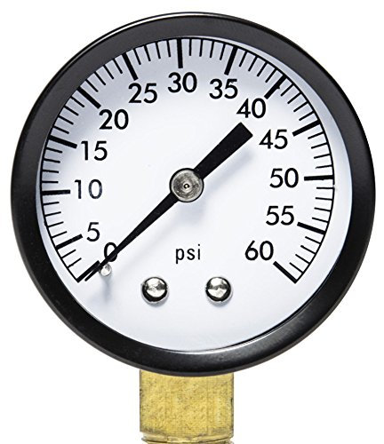 Aquatix Pro Pool Filter Manometer 60psi, 50mm, 1/4, BSPT, Premium Wasserdruckmessgerät für Spa/Pool/Aquarium, Untermontage, kompatibel mit den meisten Marken wie Hayward etc
